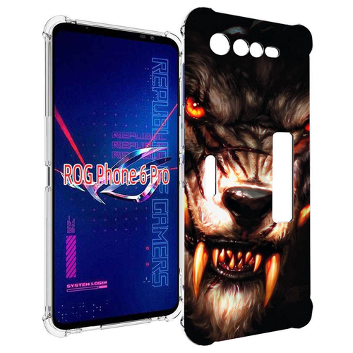 Чехол MyPads злой голодный волк мужской для Asus ROG Phone 6 Pro задняя-панель-накладка-бампер чехол mypads злой микки для asus rog phone 6 pro задняя панель накладка бампер