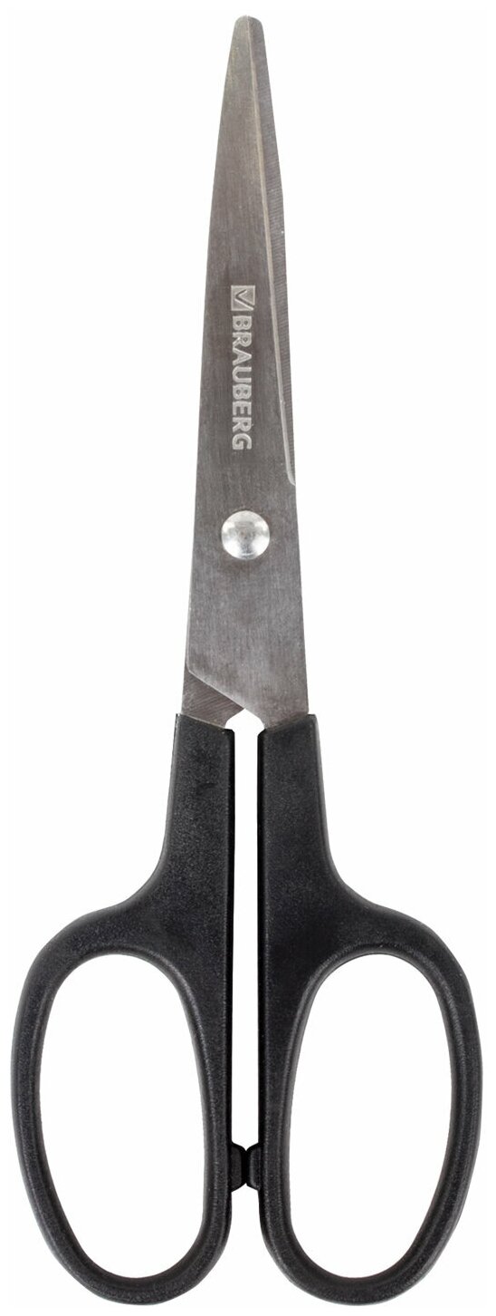 Ножницы Brauberg "Standard", 160 мм, классической формы, черные