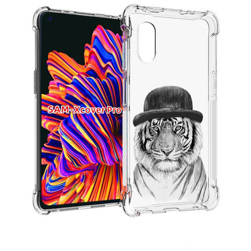 Чехол MyPads тигр британец для Samsung Galaxy Xcover Pro 1 задняя-панель-накладка-бампер