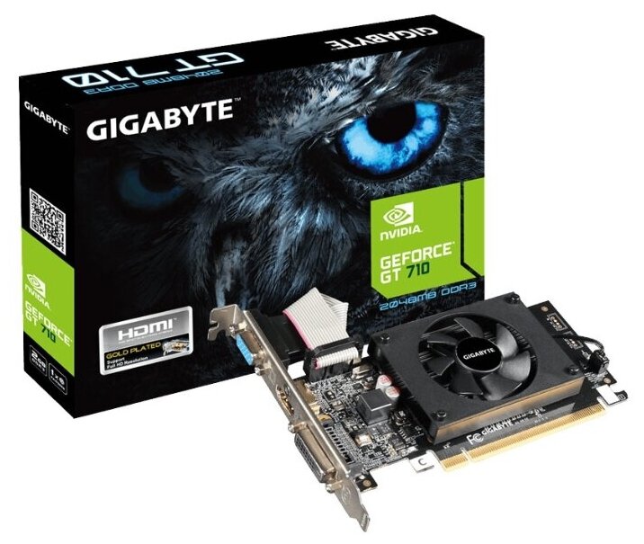 Видеокарта GIGABYTE NVIDIA GeForce GT 710 2 Гб DDR3 64 бит (GV-N710D3-2GL)