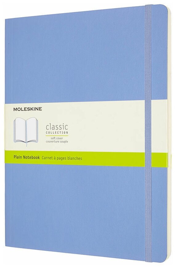 Блокнот Moleskine CLASSIC SOFT QP623B42 XLarge 190х250мм 192стр. нелинованный мягкая обложка голубая гортензия