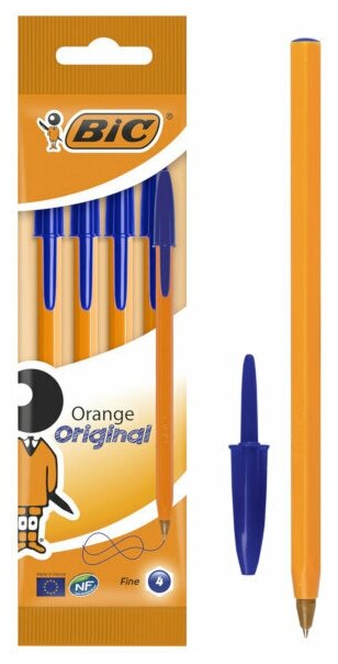 Шариковая ручка BIC Orange Original Fine, синий, 4 шт. (8308521) - фото №18