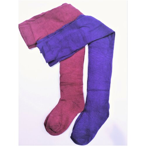Комплект из 2 пар колготок, 92/104, бордовый/фиолетовый, однотонные для девочки
