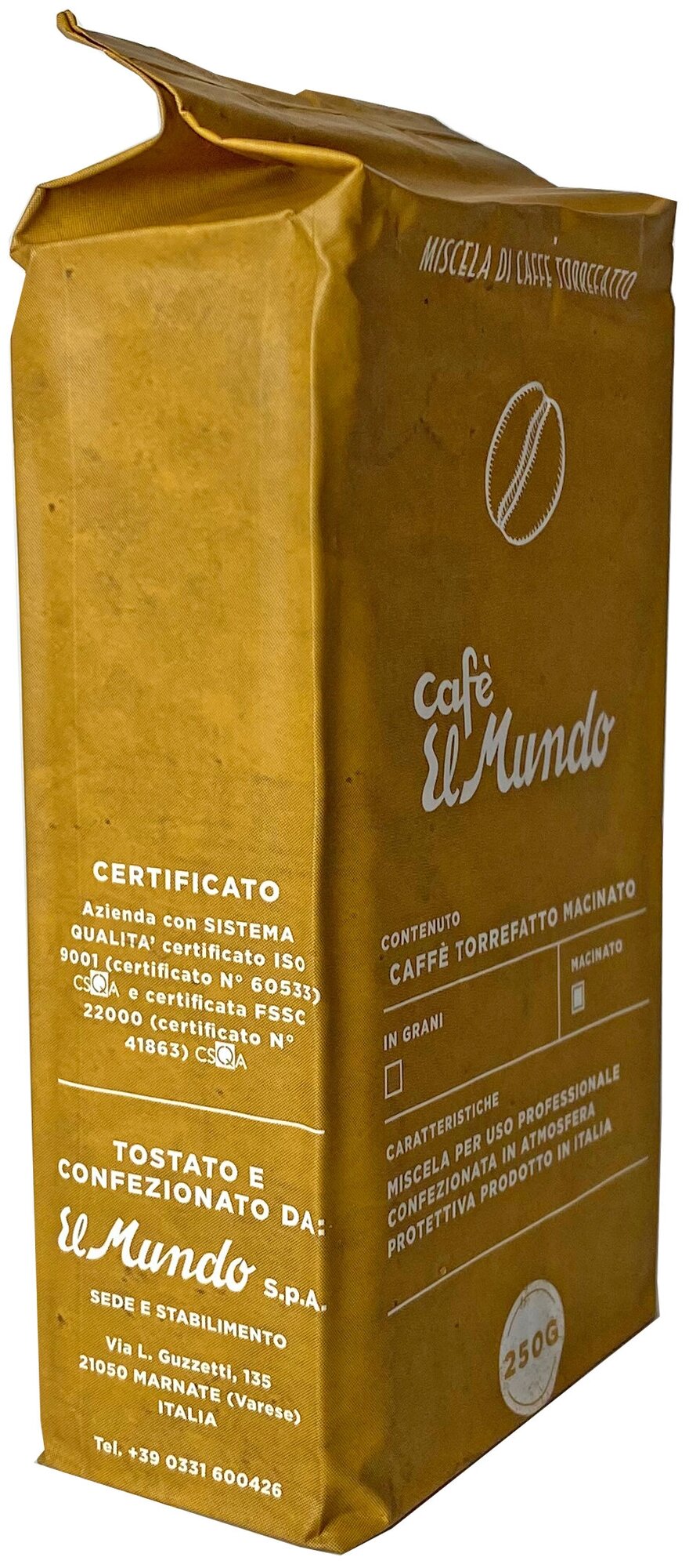 Молотый кофе El Mundo 100% Arabica. 250 г. Италия