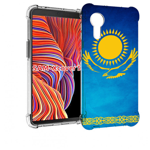 чехол mypads герб казахстана для samsung galaxy s23 задняя панель накладка бампер Чехол MyPads герб и флаг казахстана для Samsung Galaxy Xcover 5 задняя-панель-накладка-бампер