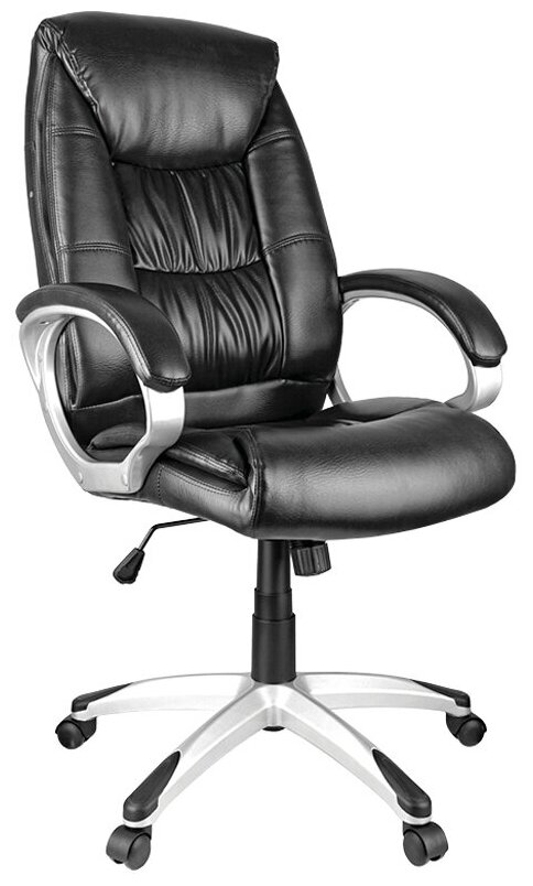 Кресло руководителя Helmi HL-E06 "Balance", экокожа черная, механизм качания (274826)