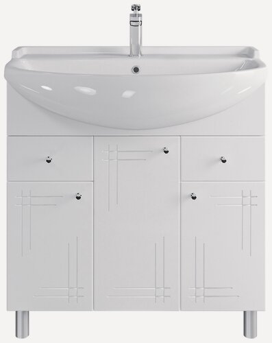 Изображение товара Тумба напольная SanStar Июнь 80 Без раковины для ванной комнаты, белая