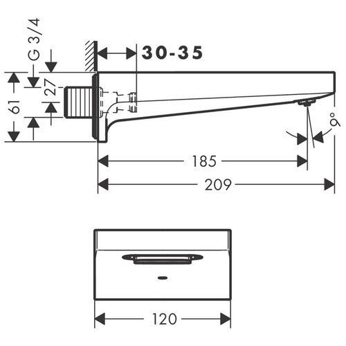 Hansgrohe Излив Hansgrohe Metropol 32543000 на ванну