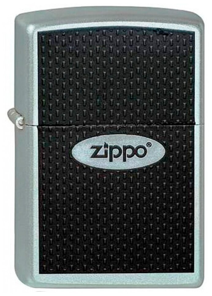 Зажигалка Zippo №205 Zippo Oval с покрытием Satin Chrome™, латунь/сталь, серебристая, матовая - фотография № 1