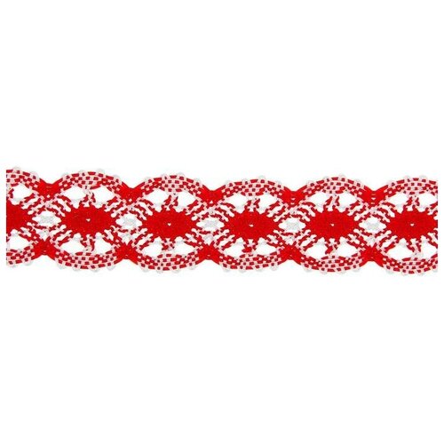 Тесьма плетёная, в рулоне 20 м, красно-белая тесьма плетёная красно белый в рулоне 20 метров