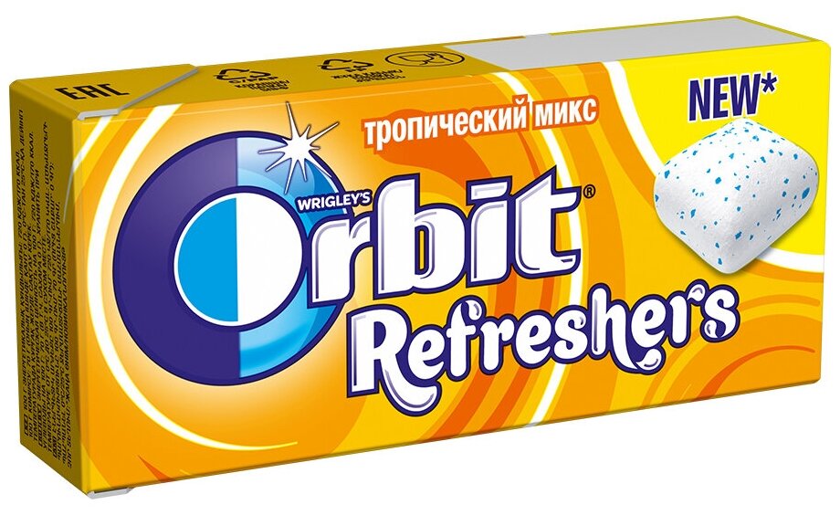 Жевательная резинка Orbit Refreshers "Тропический микс", 16гр - фото №2