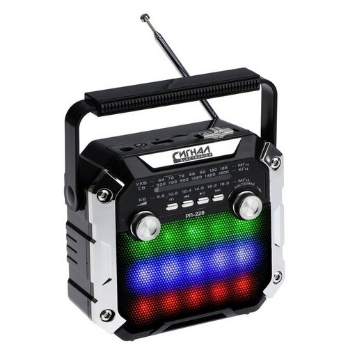 Радиоприёмник Сигнал РП-228 220В аккумулятор 1200 мАч USB SD чёрный 394100₽