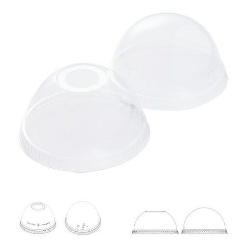 Крышка шейкер купольная без отвер, ПЭТ 95мм УЮ (х1000), набор 250 шт (ПОС47227)