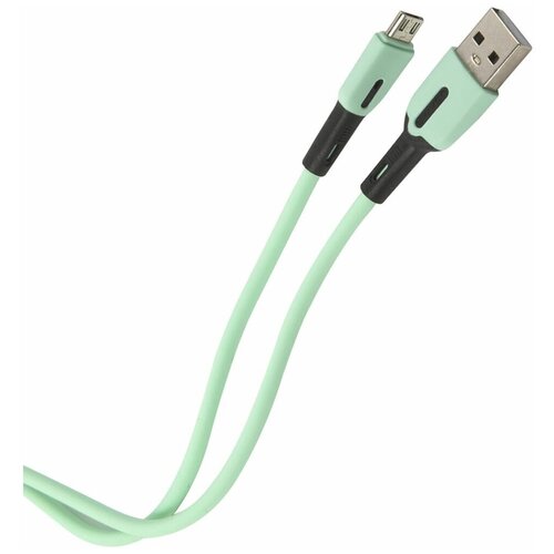 Кабель Usams SJ432 USB - micro USB с индикатором (1 м) силиконовый мятный (SJ432USB03) дата кабель usams sj432 usb micro usb с индикатором силиконовый 1 метр темно зеленый sj432usb02