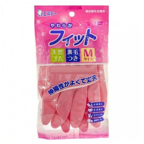 Резиновые перчатки средн.толщ,с внутр.покрытием, размер M