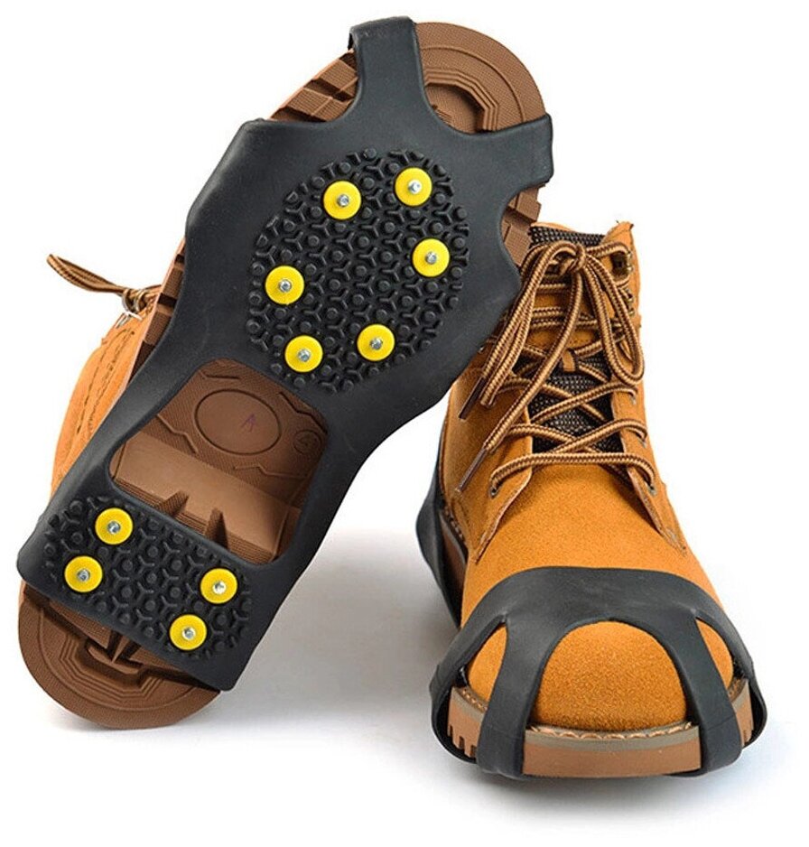 Антискользящее покрытие для обуви. Нержавеющие шипы (10 стальных шпилек), Размер XL 44-48