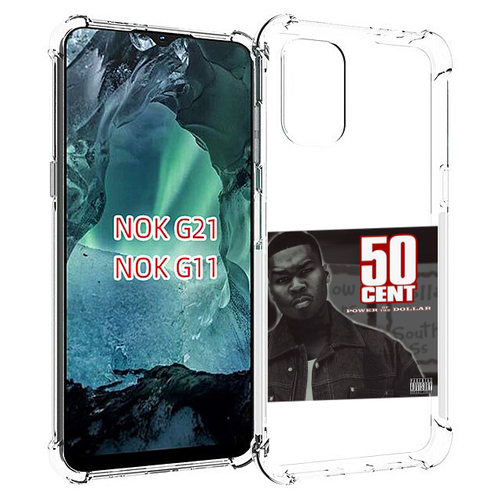 Чехол MyPads 50 Cent - Power Of The Dollar для Nokia G11 / G21 задняя-панель-накладка-бампер