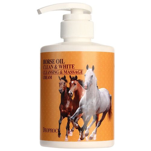 Крем для тела массажный очищающий с лошадиным жиром Deoproce Horse Oil Clean  Massage Cream 430ml