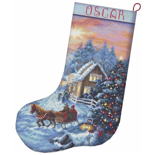 набор для вышивания letistitch cozy christmas stocking 24 5x37 см Набор для вышивания Letistitch Christmas Eve Stocking, 24,5x37 см