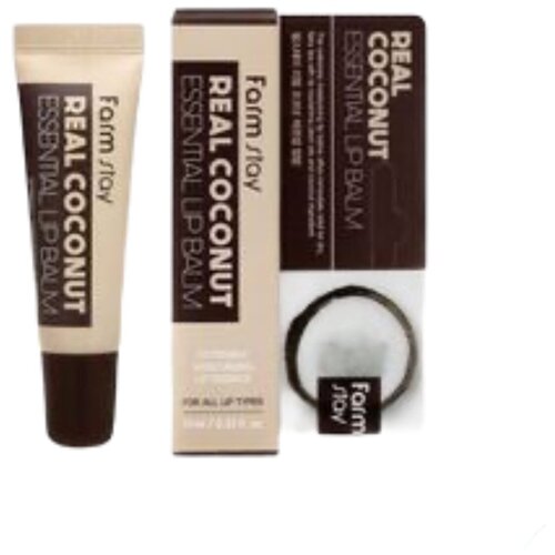 Farmstay Бальзам для губ с экстрактом кокоса Real Coconut Essential Lip Balm, прозрачный бальзам для губ farmstay бальзам для губ с экстрактом кокоса real coconut essential lip balm