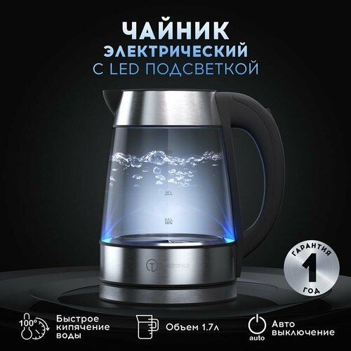 Электрический чайник Titan Electronics TELKE022 Металл и стекло серебристый 257000₽