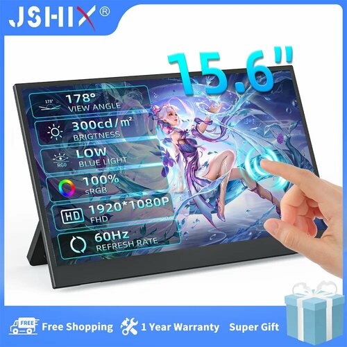 JSHIX 156-дюймовый портативный монитор с сенсорным экраном 156 Inch Touch 9668₽