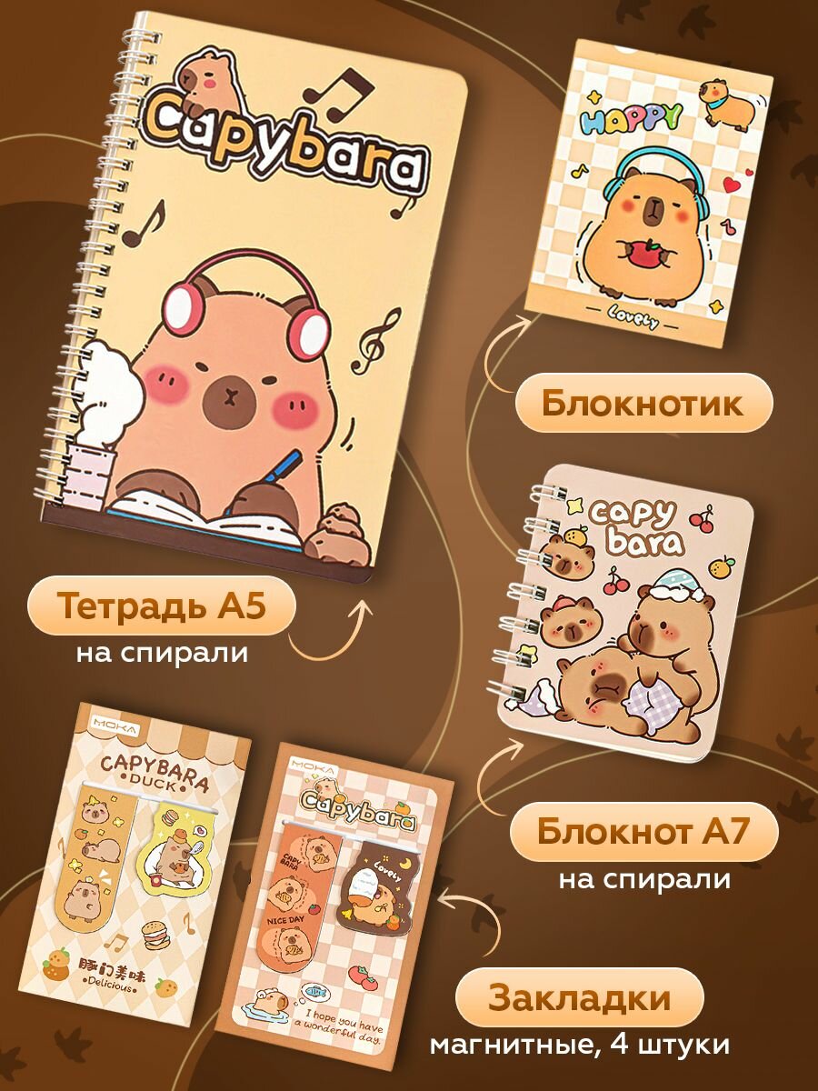 Подарочный набор канцелярии Капибара Magic Box для мальчика и девочки — фото 1