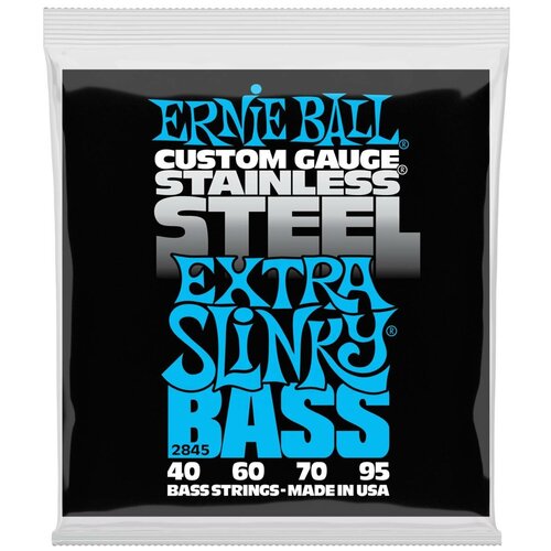 Струны для бас-гитары Ernie Ball 2845 Extra Slinky Bass Stainless Steel 40-95 dunlop electric bass stainless steel light dbs40100 40 100 струны для бас гитары