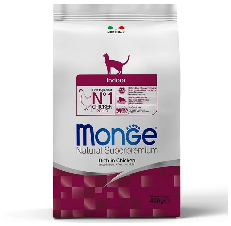 Корм для домашних кошек Monge (Монж) indoor 0,4 кг