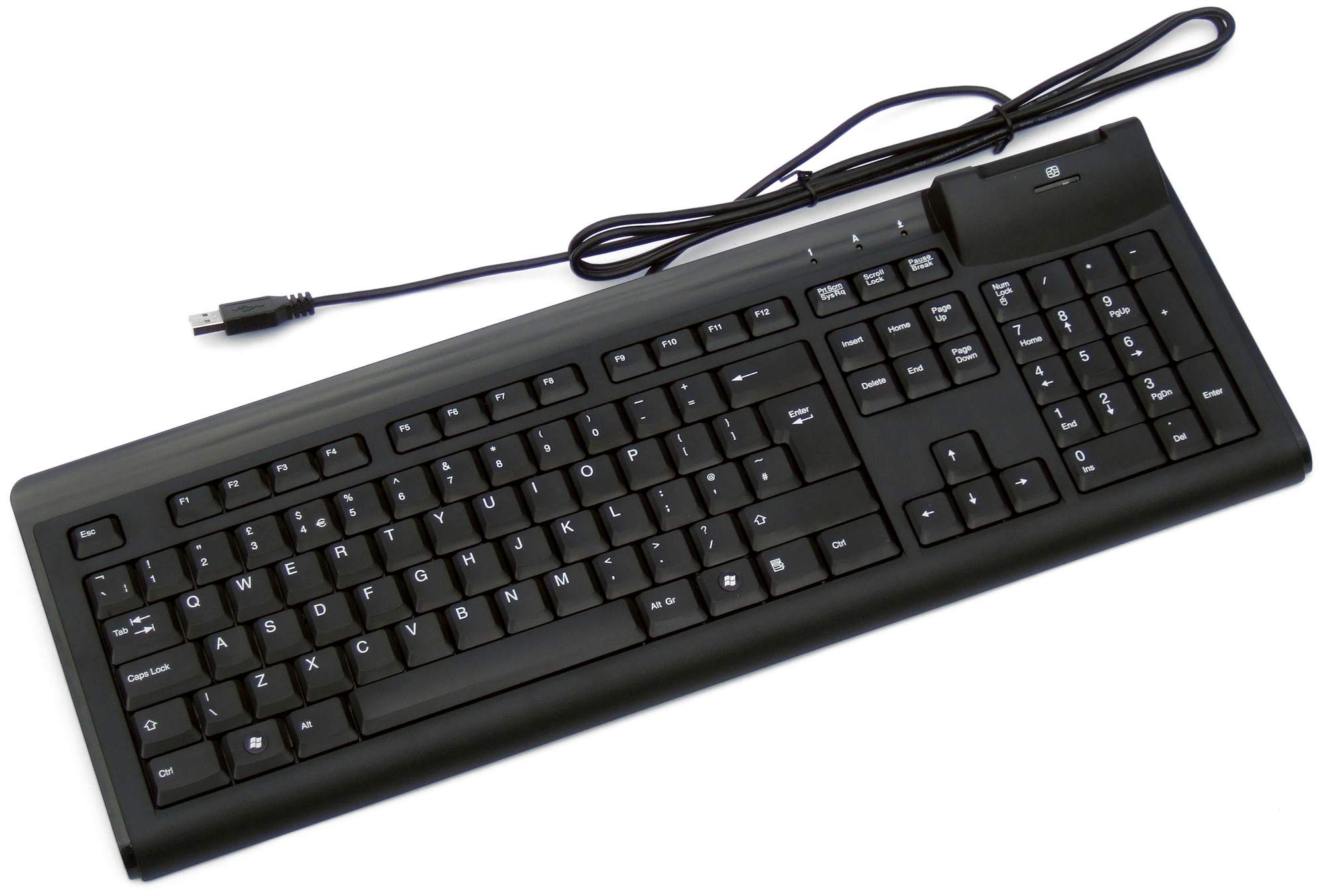 Клавиатура Acer Wired Keyboard Black Acer Wired Keyboard CHICONY KUS-0967 USB Black layout for RU with slot for Smart Card (GP.KBD11.01V) - фото №1