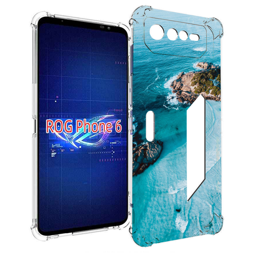 Чехол MyPads красивый голубой залив для Asus ROG Phone 6 задняя-панель-накладка-бампер чехол mypads красивый голубой арнамент для asus rog phone 6 задняя панель накладка бампер