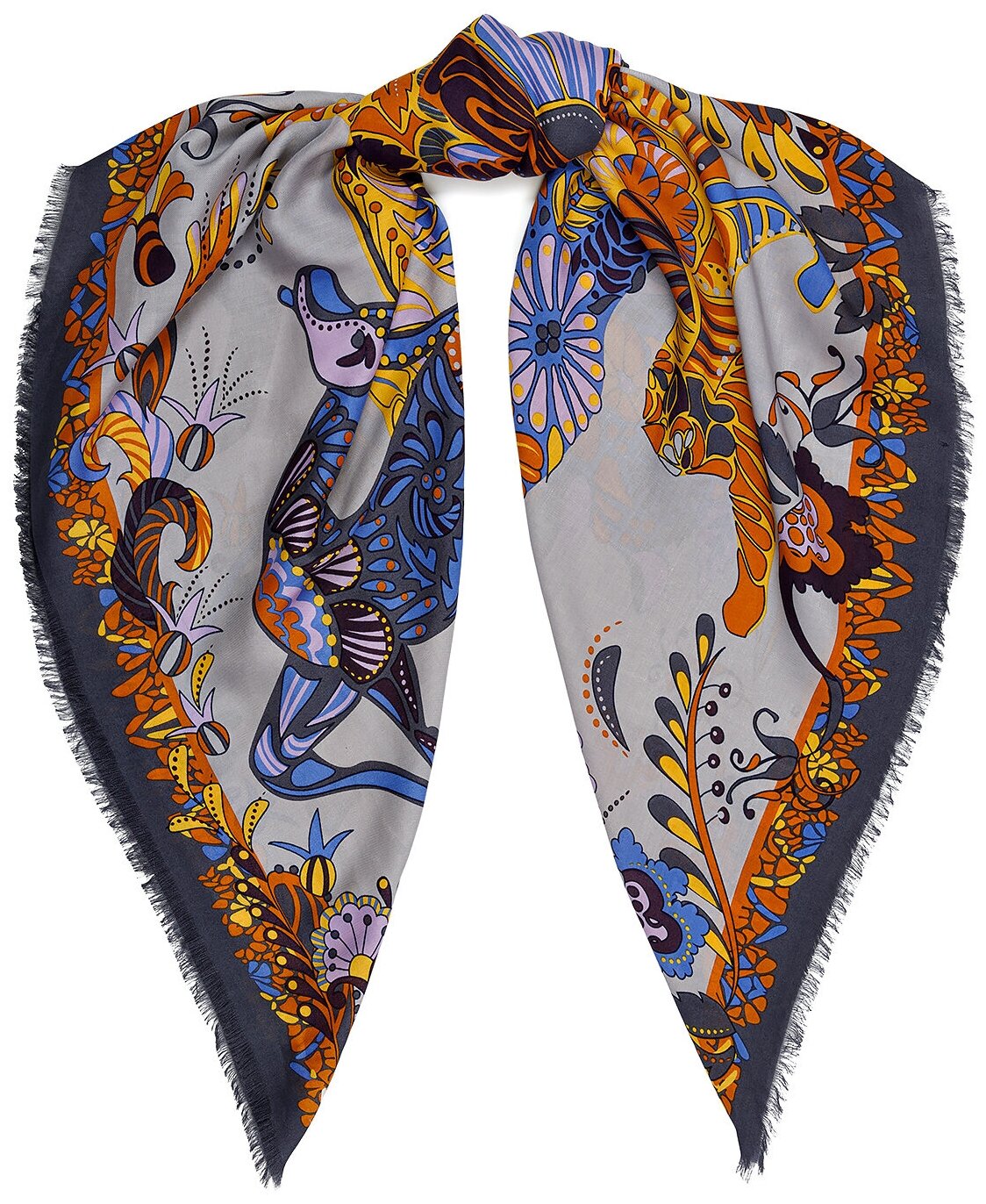 Платок ELEGANZZA для женщин,120х120 см, оранжевый