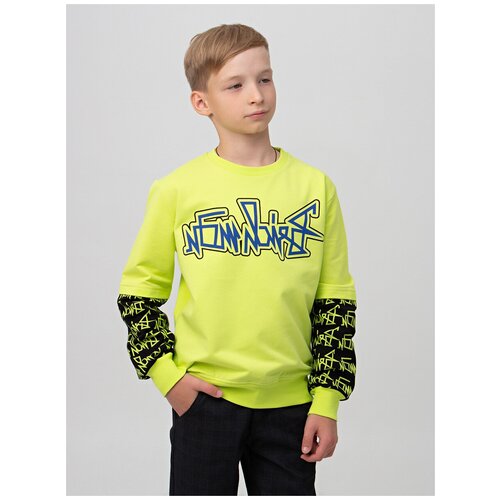 Свитшот салатный для мальчика, артикул 1572, размер 128