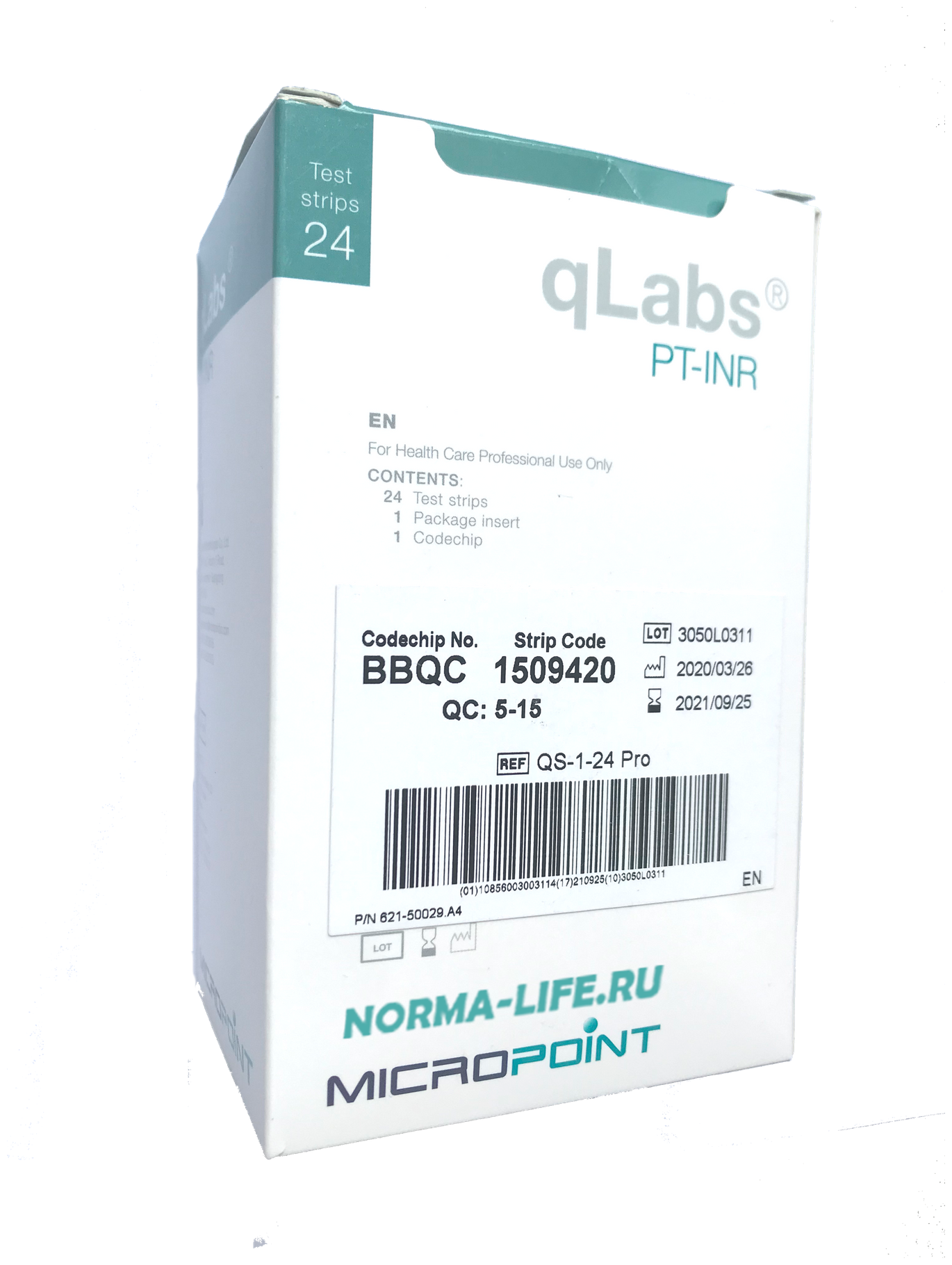 Тест-полоски qLabs PT-INR (КуЛабс МНО) 24 шт.