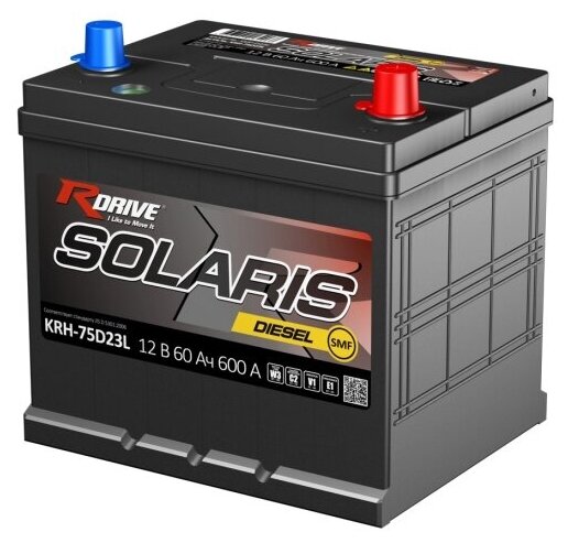 Автомобильный аккумулятор RDRIVE SOLARIS 75D23L