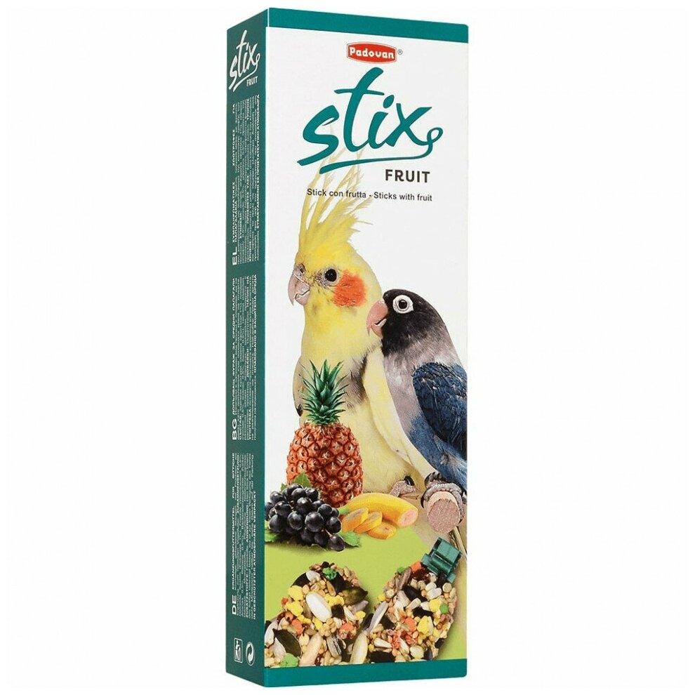 Padovan Stix Fruit лакомство для средних попугаев фруктовое - 100 г