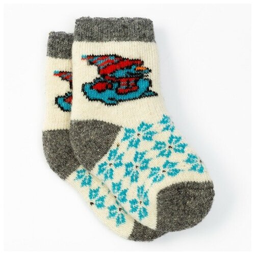 фото Носки стильная шерсть, размер 18, белый