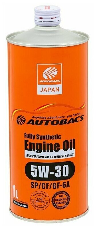 Моторное масло AUTOBACS ENGINE OIL SAE 5W30 API SP/CF ILSAC GF-6A Fully Synthetic