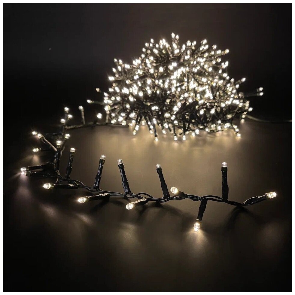 Гирлянда Luca Lighting 83769, 11 м, 550 ламп, теплый свет/темно-зеленый ...