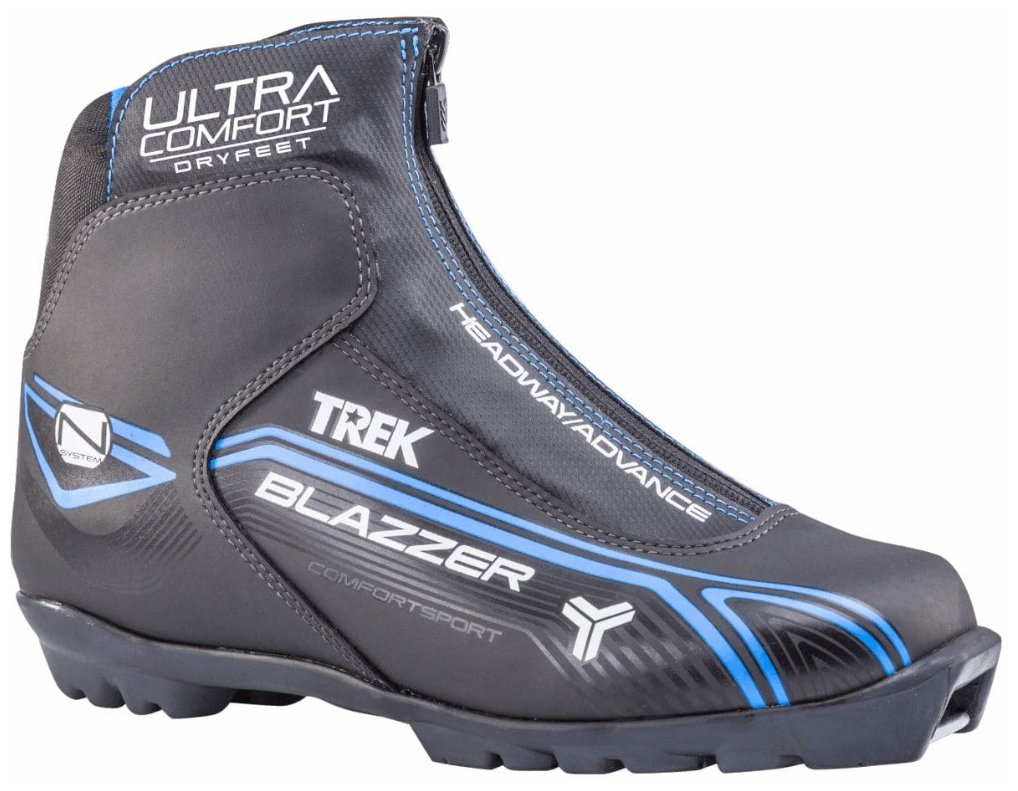 Ботинки лыжные NNN TREK Blazzer Comfort 3 черные с синим логотипом RU39 EU40 CM25