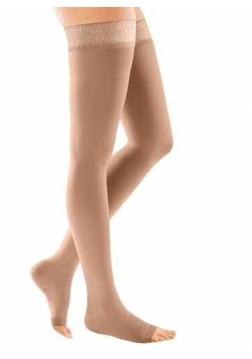Чулки mediven comfort с открытым носком, 1 класс CO161 Medi, 2, Карамель, Стандартная, круж. резинка