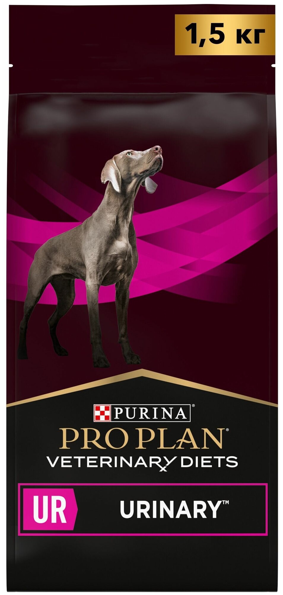 Сухой корм Purina ProPlan Veterinary Diets UR Urinary для взрослых собак, для растворения струвитных камней, 1,5кг