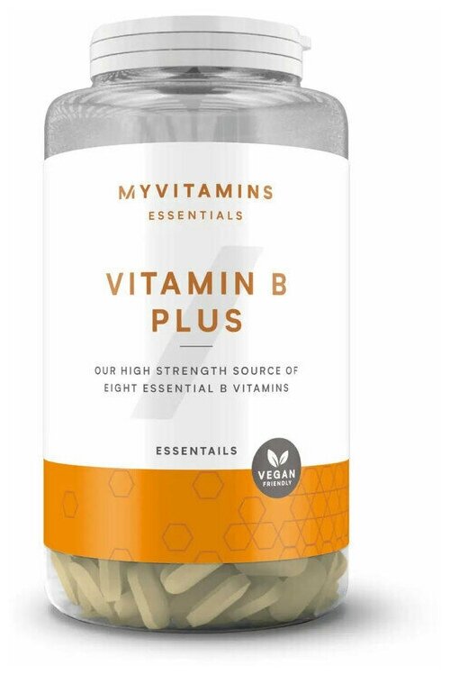 Витамины группы Б / Myprotein Vitamin B Plus 180 таблеток / Для волос кожи лица / Для женщин и мужчин /