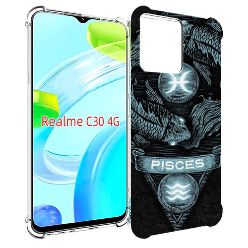 Чехол MyPads знак зодиака рыбы 4 для Realme C30 4G / Narzo 50i Prime задняя-панель-накладка-бампер чехол mypads знак зодиака рыбы 2 для realme c30 4g narzo 50i prime задняя панель накладка бампер