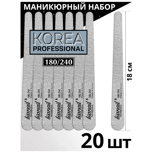 Lisanail Professional Пилки капли для маникюра 18см, 180/240, пилки для ногтей 100 штук