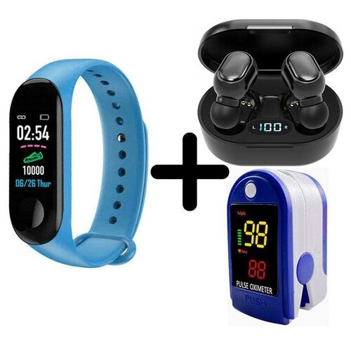 Умные часы BandRate Smart BRSM333PLBLBL-SET5 с беспроводными наушниками и пульсометром счетчиком калорий 515000₽