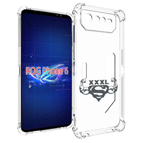 Чехол MyPads бодибилдинг супермен для Asus ROG Phone 6 задняя-панель-накладка-бампер