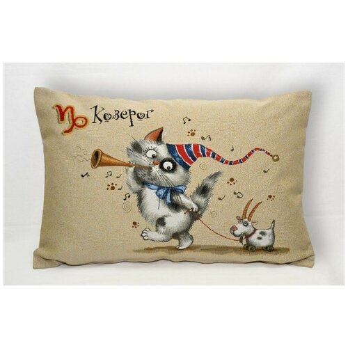 Котята Козерог - гобеленовая наволочка ГобеленГлавСнаб 45x63 см