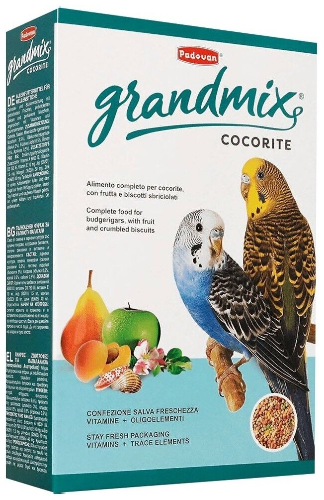 PADOVAN 1кг Корм основной для волнистых попугаев GRANDMIX cocorite