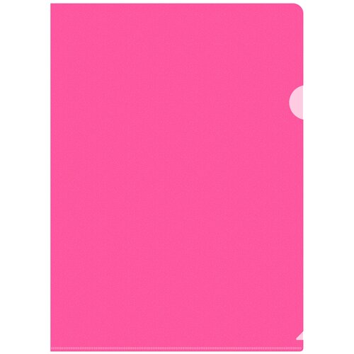 Набор из 20 штук Папка-уголок Бюрократ Double Neon DNECPINK A4 пластик 0.18мм розовый